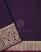 Aqua Blue & Purple Kanjivaram Style Silk Saree - view 2 of 12