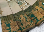 Beige & Bottle Green Paithani Doli Silk Saree - view 3 of 4