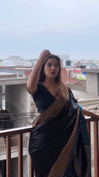 Black & Copper Border Silk Saree - view 5 of 9