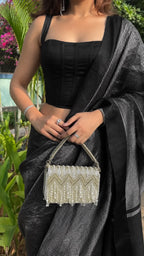 Black Zari Woven Soft Silk Saree - view 10 of 10