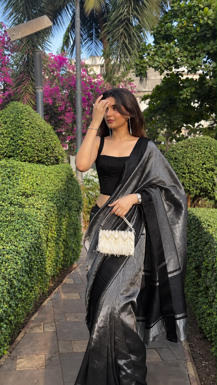 Black Zari Woven Soft Silk Saree - view 4 of 10