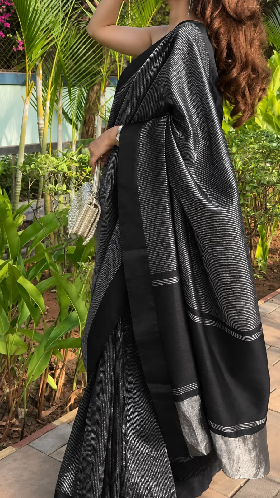 Black Zari Woven Soft Silk Saree - view 8 of 10