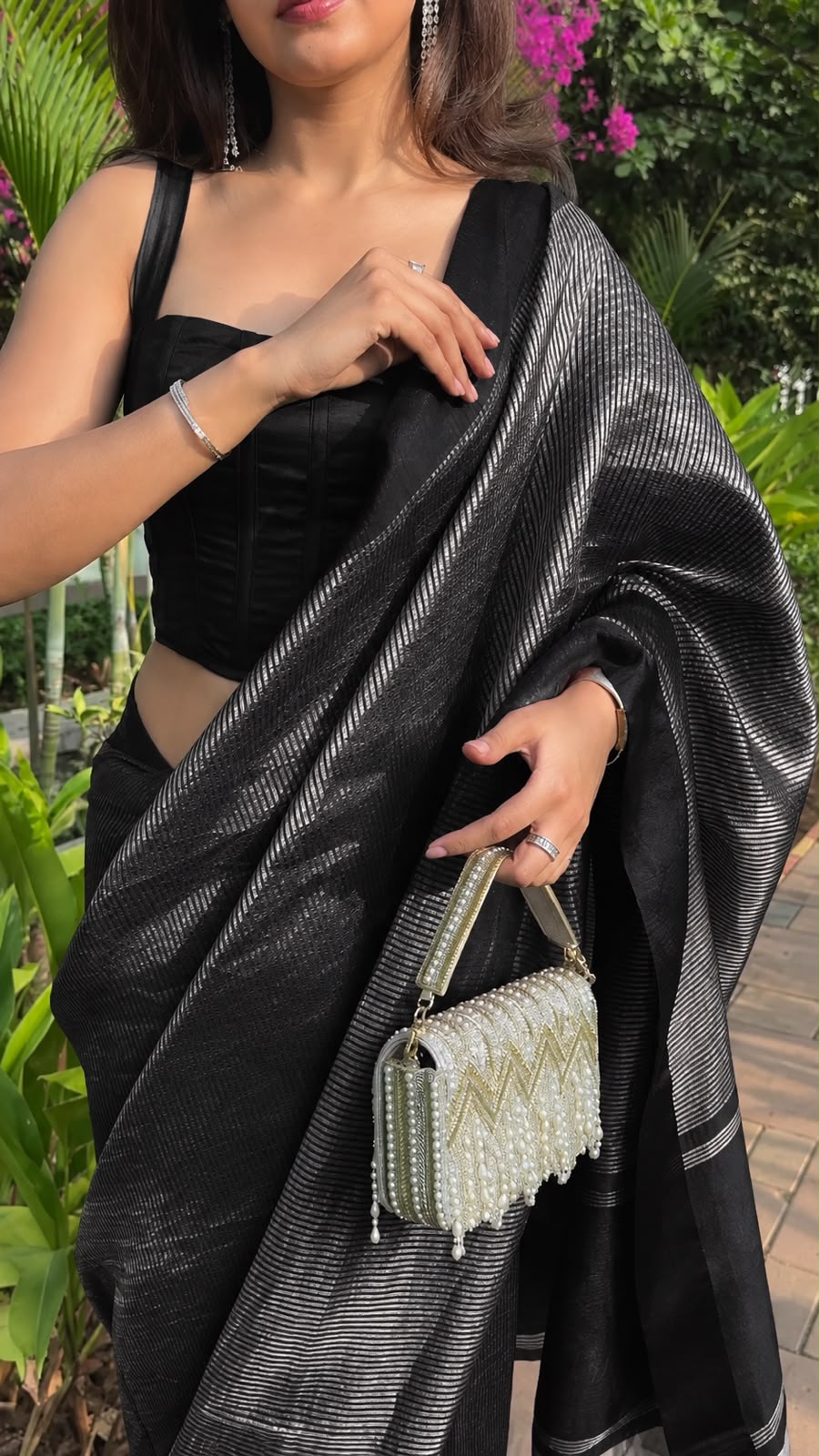 Black Zari Woven Soft Silk Saree - view 9 of 10