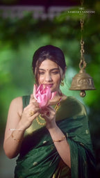 Bottle Green Zari Silk Saree - view 3 of 8