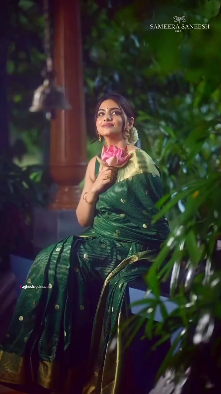 Bottle Green Zari Silk Saree - view 5 of 8