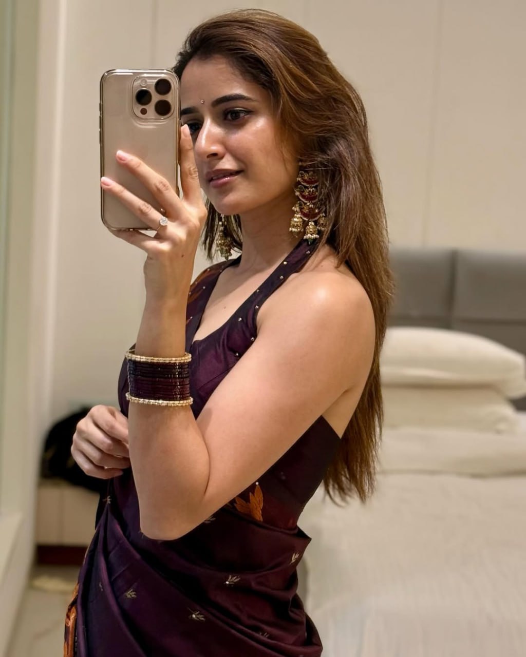 Coffee Brown Contrast Border Silk Saree - view 3 of 11