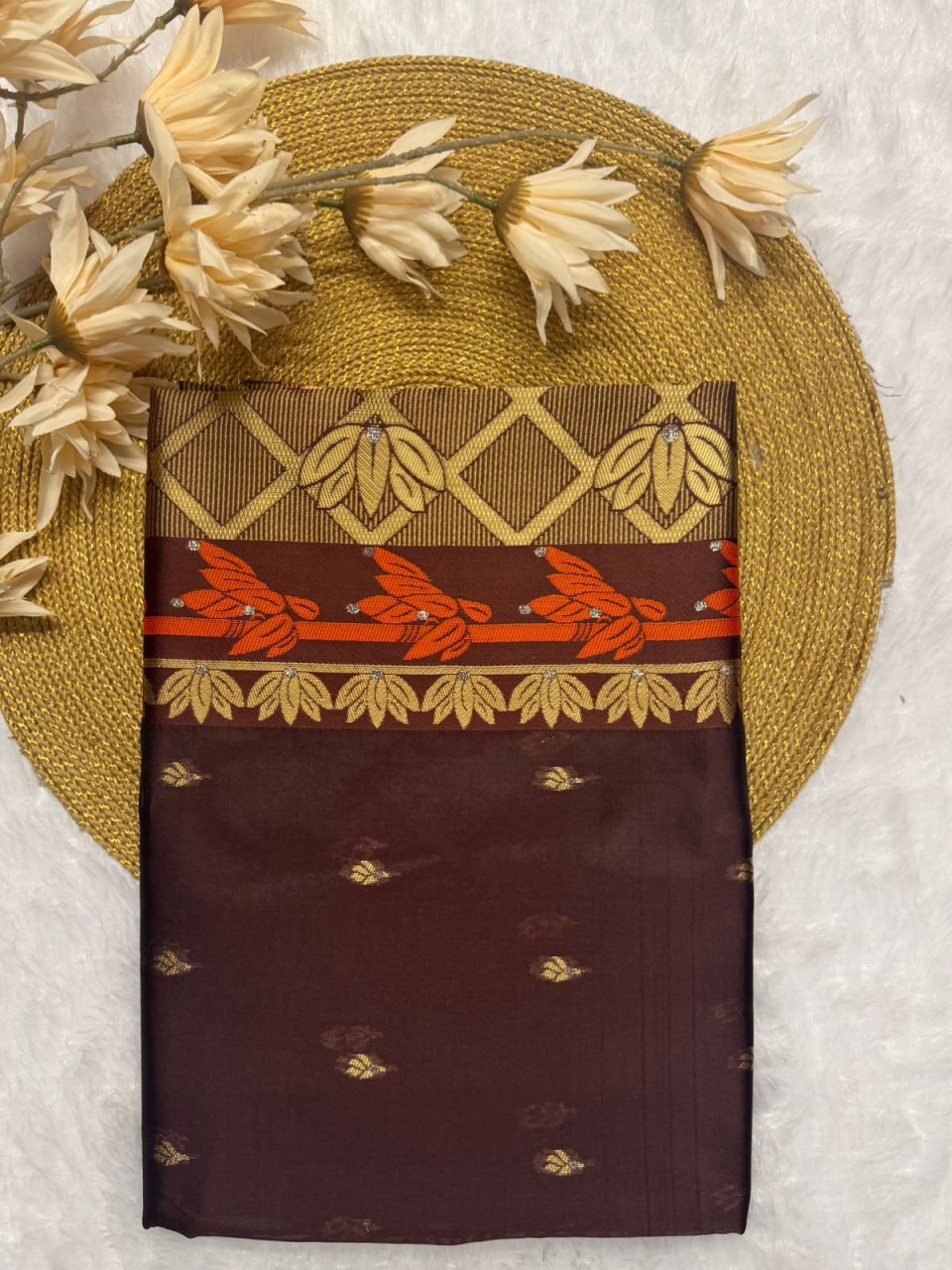 Coffee Brown Contrast Border Silk Saree - view 8 of 11