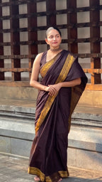 Coffee Brown Zari Border Silk Saree - view 4 of 7