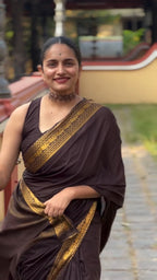 Coffee Brown Zari Border Silk Saree - view 5 of 7