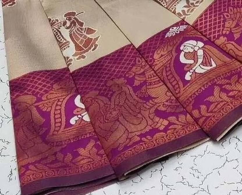 Cream & Magenta Paithani Doli Silk Saree - view 4 of 5