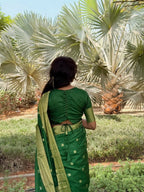 Emerald Green Buti Silk Saree - view 9 of 10