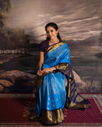 Firozi Blue Kanjivaram Style Silk Saree - view 3 of 6