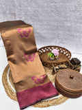 Gold & Rose Butterfly Jacquard Silk Saree - Shivay Libas