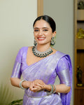 Lavender Kanjivaram Style Silk Saree - Shivay Libas