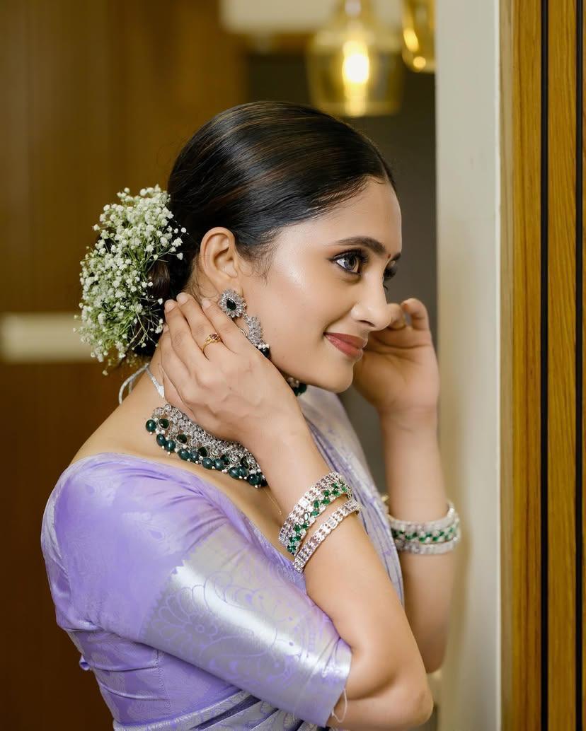 Lavender Kanjivaram Style Silk Saree - view 10 of 10