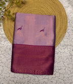 Lavender & Purple Leaf Motif Soft Silk Saree - view 2 of 7