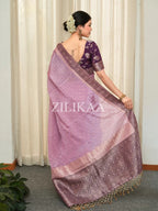Lavender Tissue Silk Saree - view 5 of 5