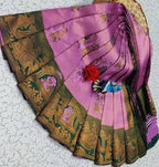 Lilac Pink Paithani Doli Silk Saree - view 2 of 6