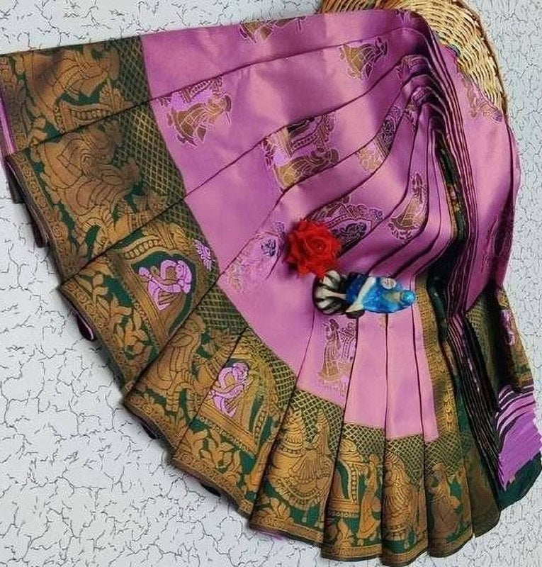 Lilac Pink Paithani Doli Silk Saree - view 2 of 6