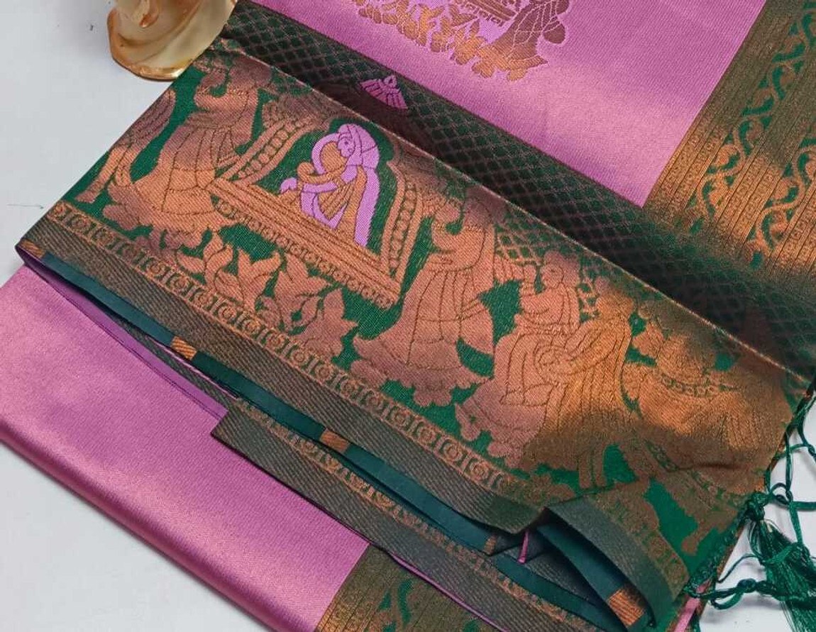 Lilac Pink Paithani Doli Silk Saree - view 5 of 6
