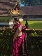 Magenta Banarasi Buti Silk Saree - view 10 of 11