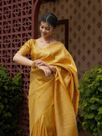 Mango Yellow Kanjivaram Style Silk Saree - view 3 of 7