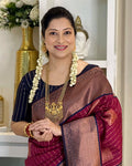 Maroon Kanjivaram Style Zari Silk Saree - Shivay Libas