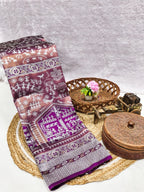 Mauve & Purple Temple Weave Silk Saree - Shivay Libas