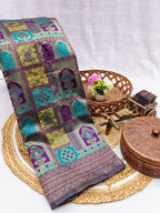 Multicolour Jharokha Weave Silk Saree - Shivay Libas