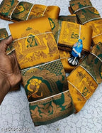 Mustard Yellow Paithani Doli Silk Saree - view 6 of 7