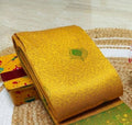 Mustard Yellow & Parrot Green Peacock Zari Soft Silk Saree - Shivay Libas