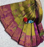 Olive Green & Magenta Paithani Doli Silk Saree - view 2 of 4