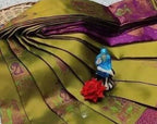 Olive Green & Magenta Paithani Doli Silk Saree - view 3 of 4