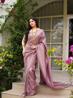 Onion Pink Kanjivaram Style Silk Saree - view 2 of 7