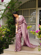 Onion Pink Kanjivaram Style Silk Saree - view 4 of 7