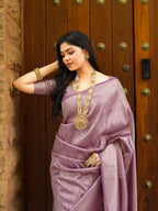 Onion Pink Kanjivaram Style Silk Saree - view 5 of 7