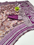 Onion Pink Mandala Weave Silk Saree - view 2 of 2