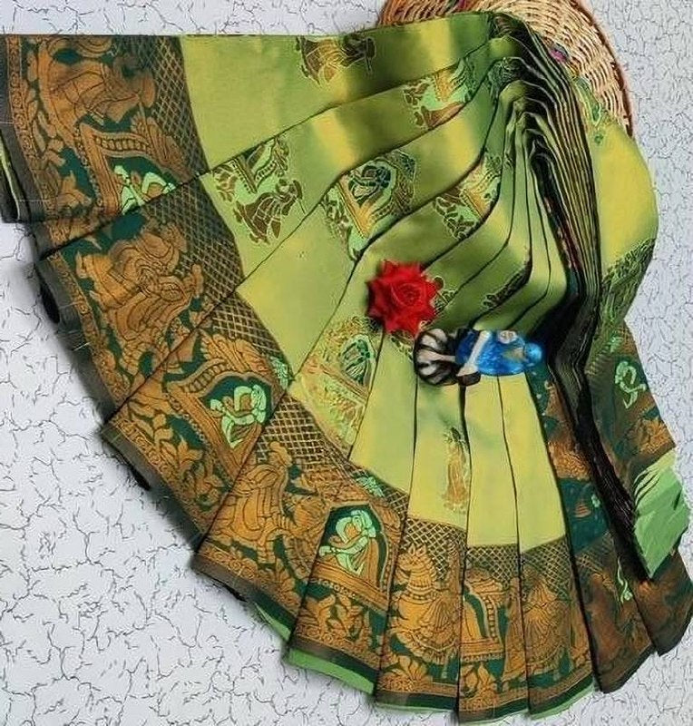 Parrot Green Paithani Doli Silk Saree - Shivay Libas