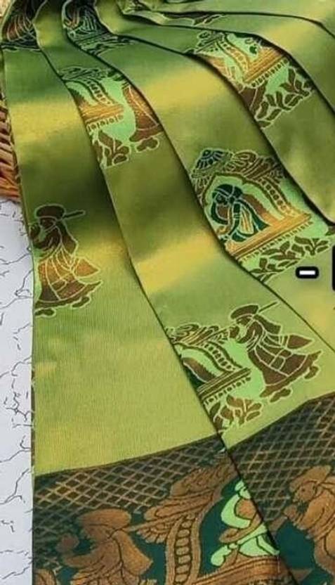 Parrot Green Paithani Doli Silk Saree - view 3 of 4