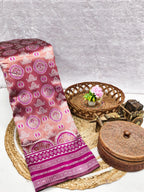 Pink Mandala Weave Silk Saree - Shivay Libas