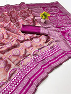 Pink Mandala Weave Silk Saree - view 2 of 2