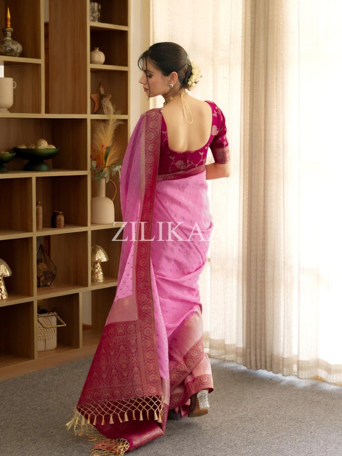 Pink Tissue Silk Saree - view 5 of 5