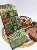 Pista Green Jharokha Weave Silk Saree - Shivay Libas