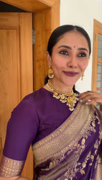 Purple Banarasi Zari Silk Saree - Shivay Libas