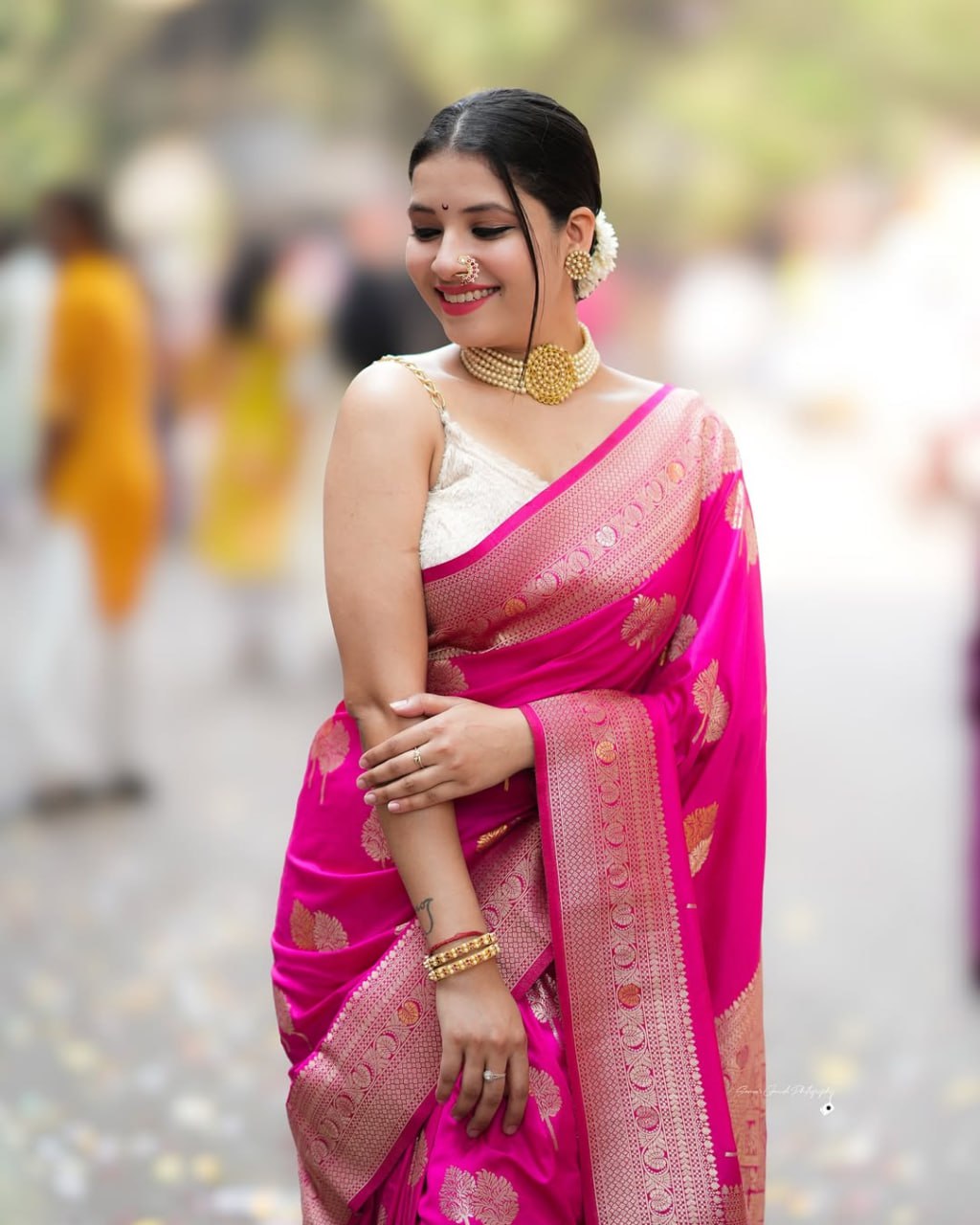 Rani Pink Banarasi Silk Saree - Shivay Libas