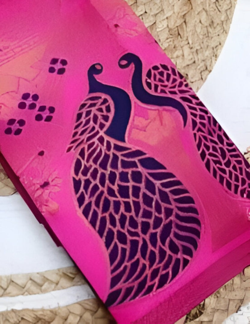 Rani Pink & Purple Peacock Zari Soft Silk Saree - view 3 of 4