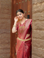 Red Kanjivaram Style Silk Saree - Shivay Libas
