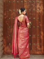 Red Kanjivaram Style Silk Saree - view 5 of 8