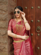 Red Kanjivaram Style Silk Saree - view 8 of 8