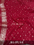 Rust Orange Elephant Banarasi Silk Saree - view 5 of 15